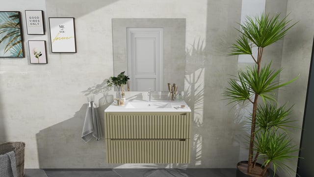 MUEBLE DE BAÑO BLUR VERDE 80X45CM