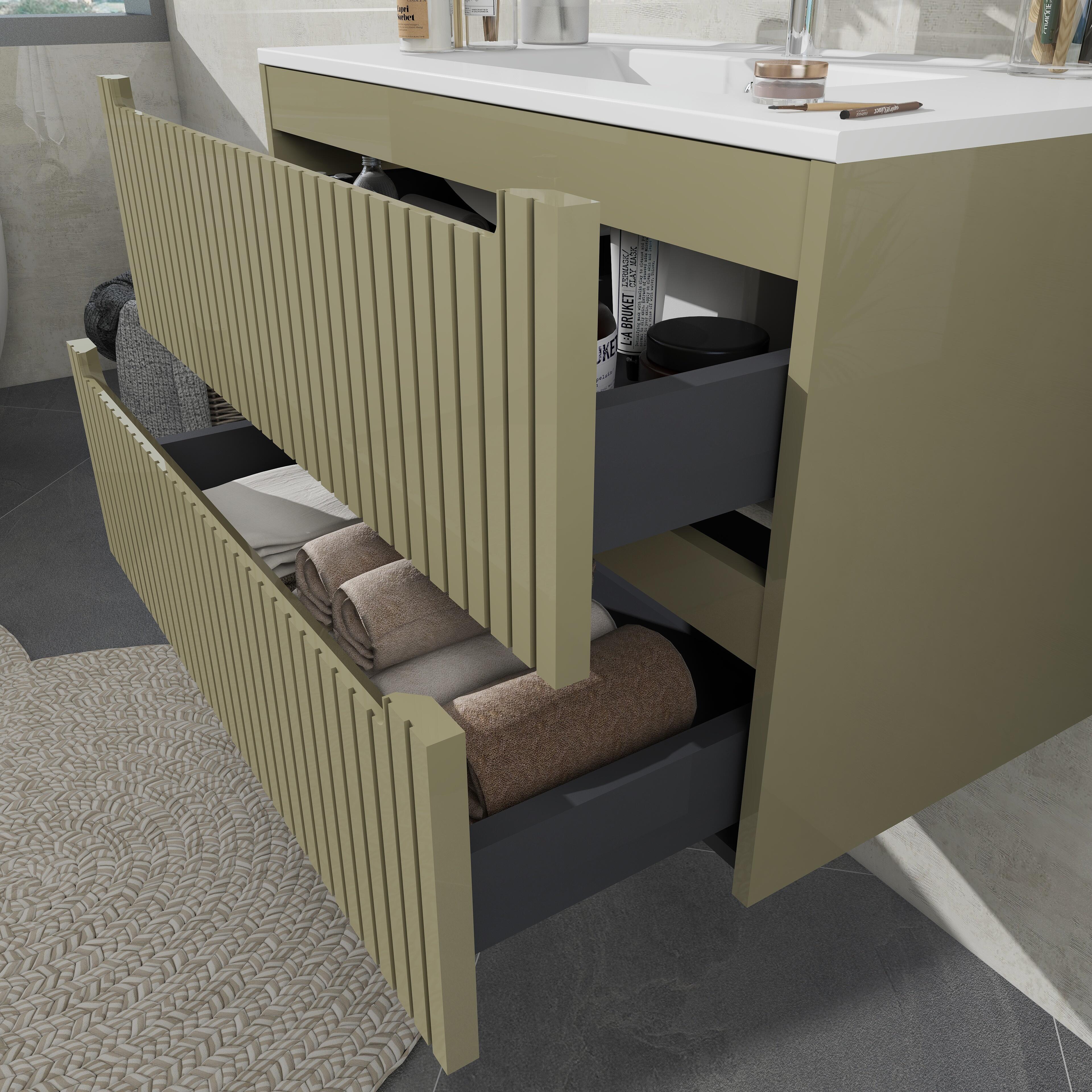 MUEBLE DE BAÑO BLUR VERDE 80X45CM - 7