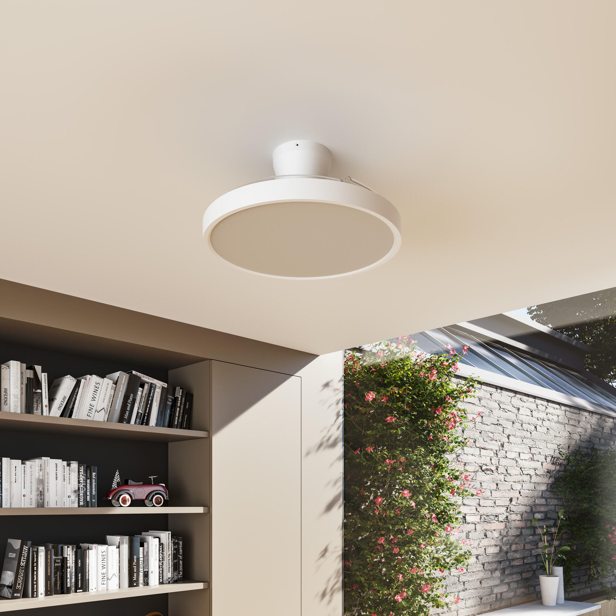 Ventilador de techo con luz silencioso DC 29W con mando ø107 cm Mera ARTE CONFORT blanco luz CCT 3 aspas| 6 velocidades| modo verano/invierno| temporizador| brisa| recomendado de 13 a 20m² - 2