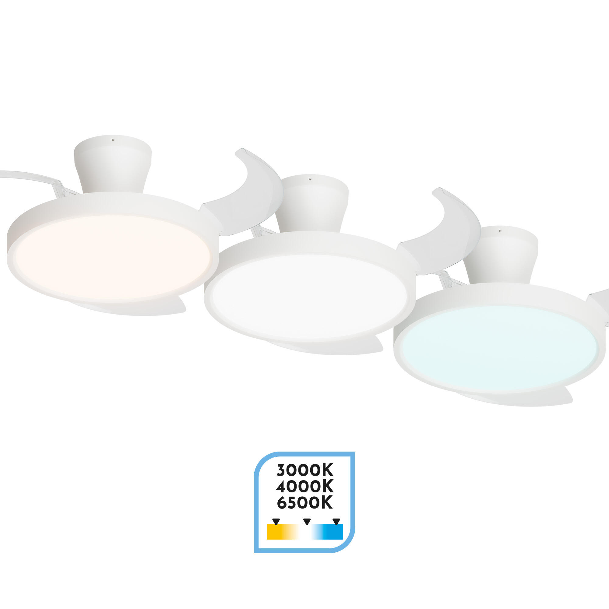 Ventilador de techo con luz silencioso DC 30W con mando ø91 cm Mera ARTE CONFORT blanco luz CCT 3 aspas| 6 velocidades| modo verano/invierno| temporizador| brisa| recomendado para <13m² - 7