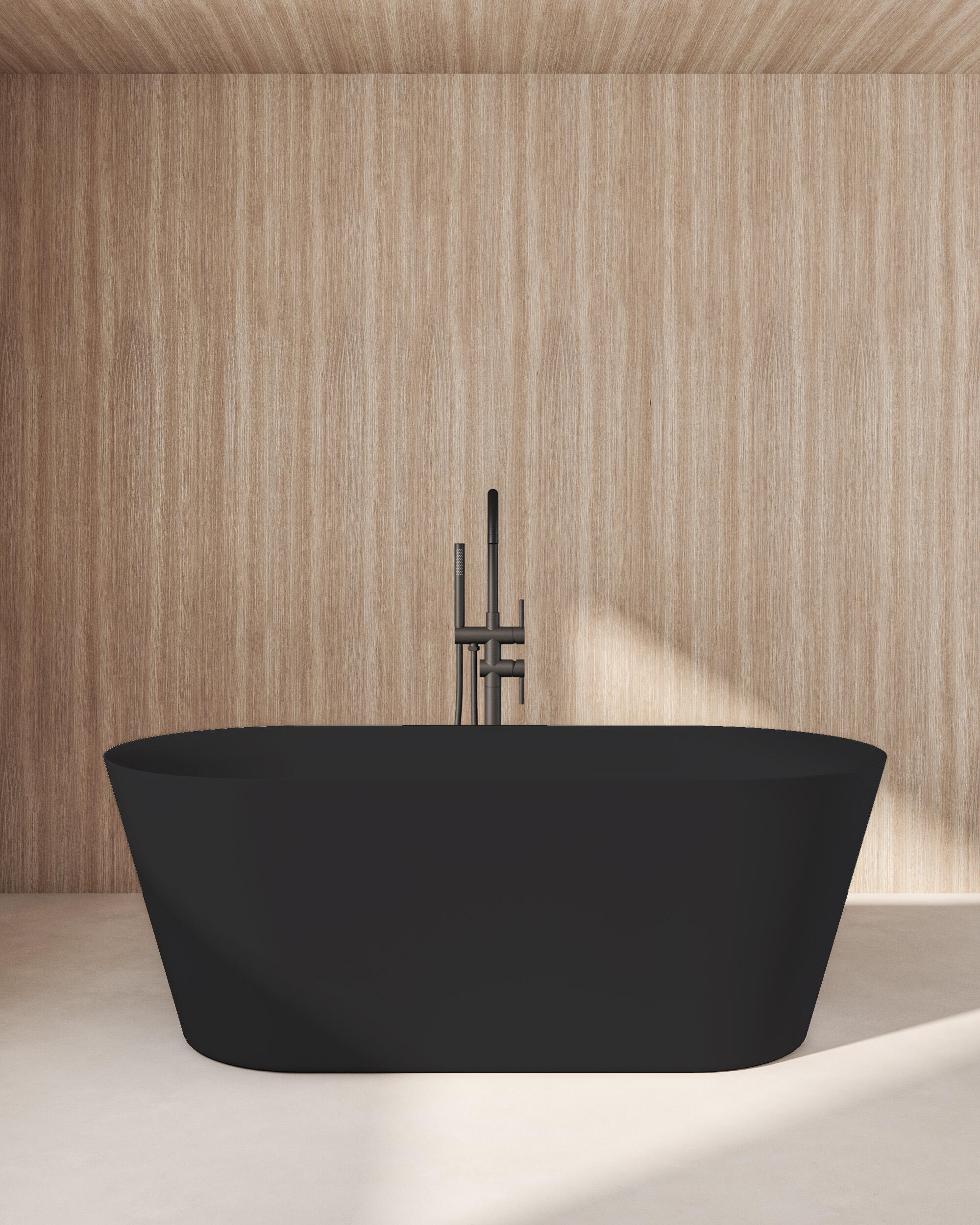 Bañera isla obath obath cup negro, blanco 160x75 cm