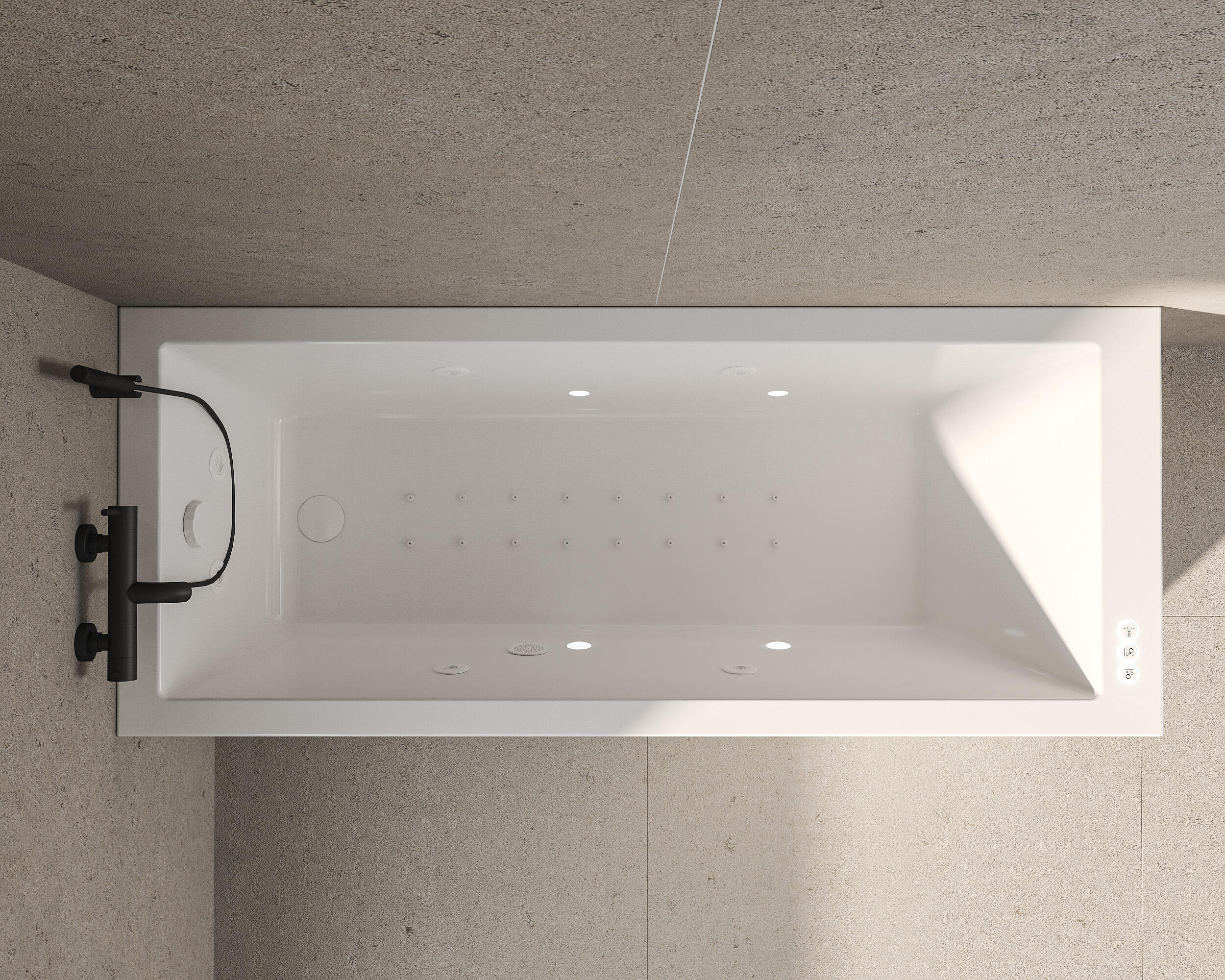 Bañera hidromasaje OBATH Look blanco 150x70 cm - 5