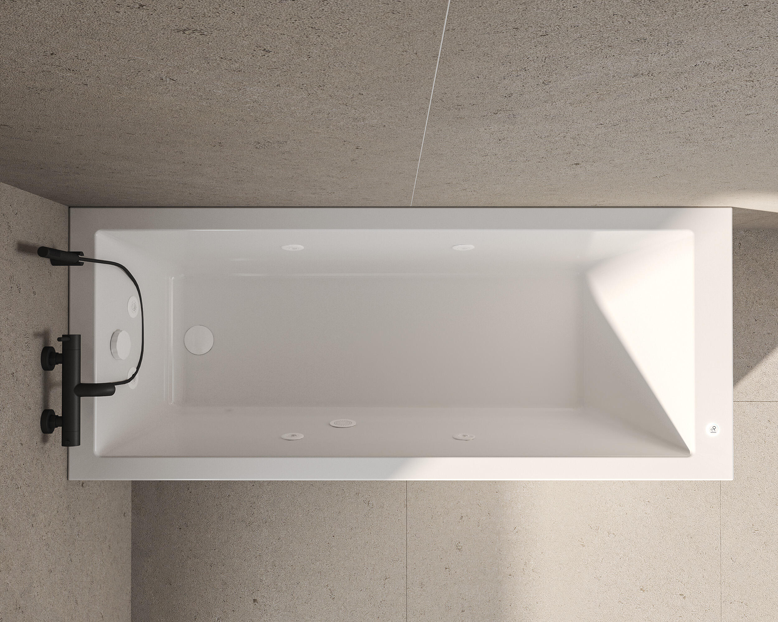 Bañera hidromasaje OBATH Look blanco 170x80 cm - 5