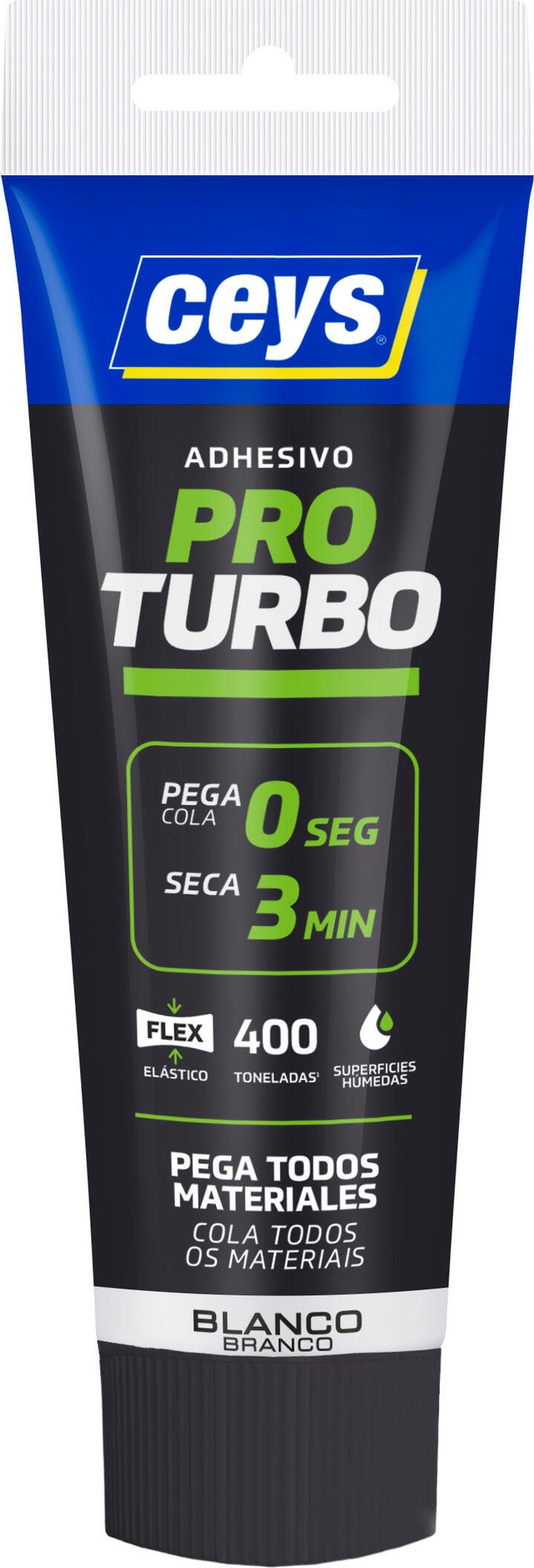 Adhesivo de montaje CEYS PRO Turbo 125 ml blanco para PVC, madera, hormigón, resistente a las intemperies, impermeable, resistente a las vibraciones, se puede pintar. Para fijar un material a una superficie.