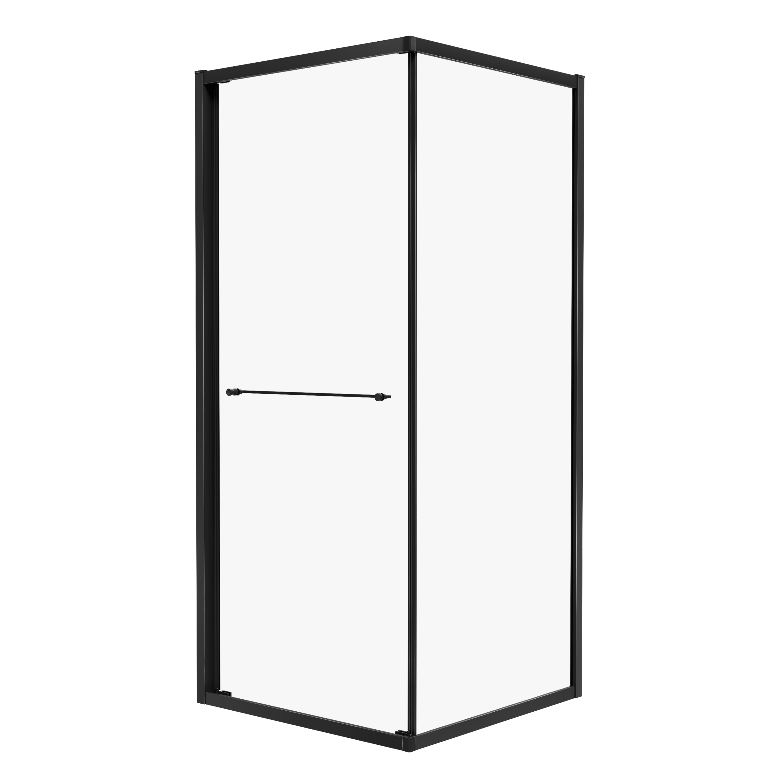 Kabina prysznicowa kwadratowa Interia 80x80x200 cm czarna szkło transparentne Wellneo