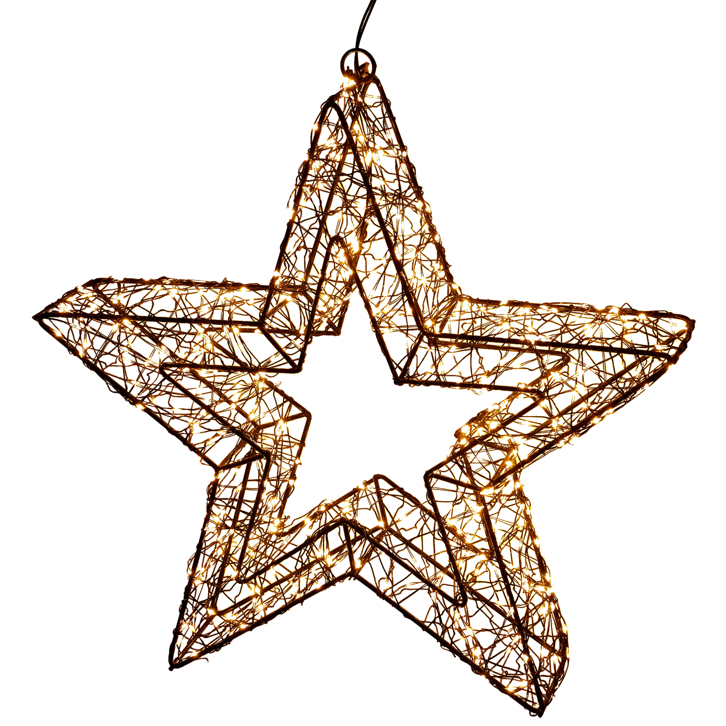 Gwiazda podświetlana ażurowa 3D 39cm czarna wisząca 500 LED