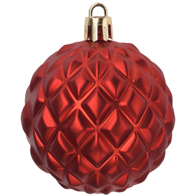 Bombki plastikowe tuba 6cm 35szt. czerwone