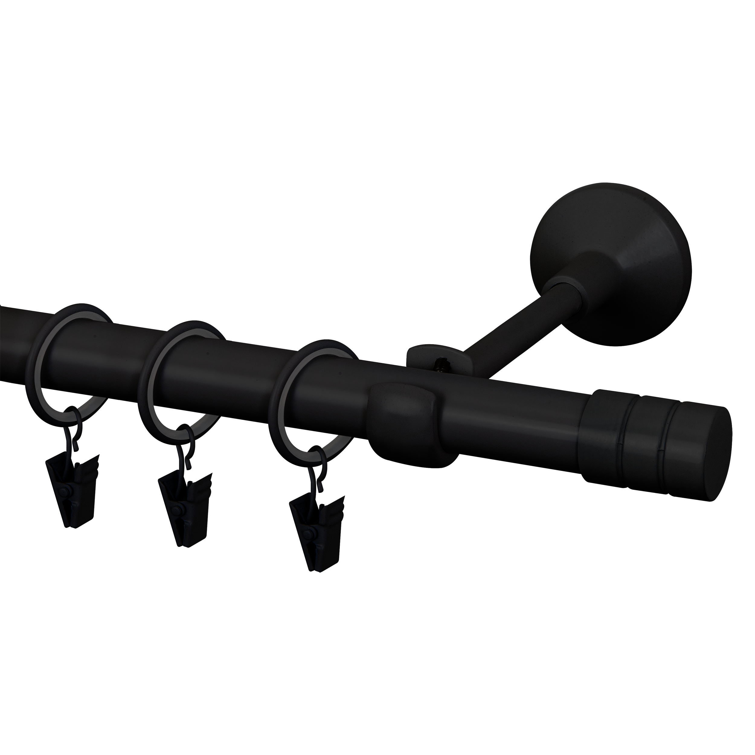 Karnisz Forio 240 cm pojedynczy czarny mat 19 mm Inspire