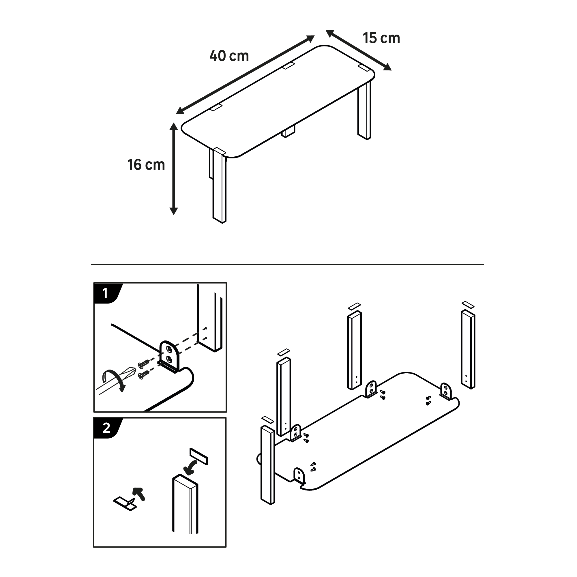 Prateleira economizadora de espaço para móvel inferior 40x15x16cm aço branco Delinia - 5