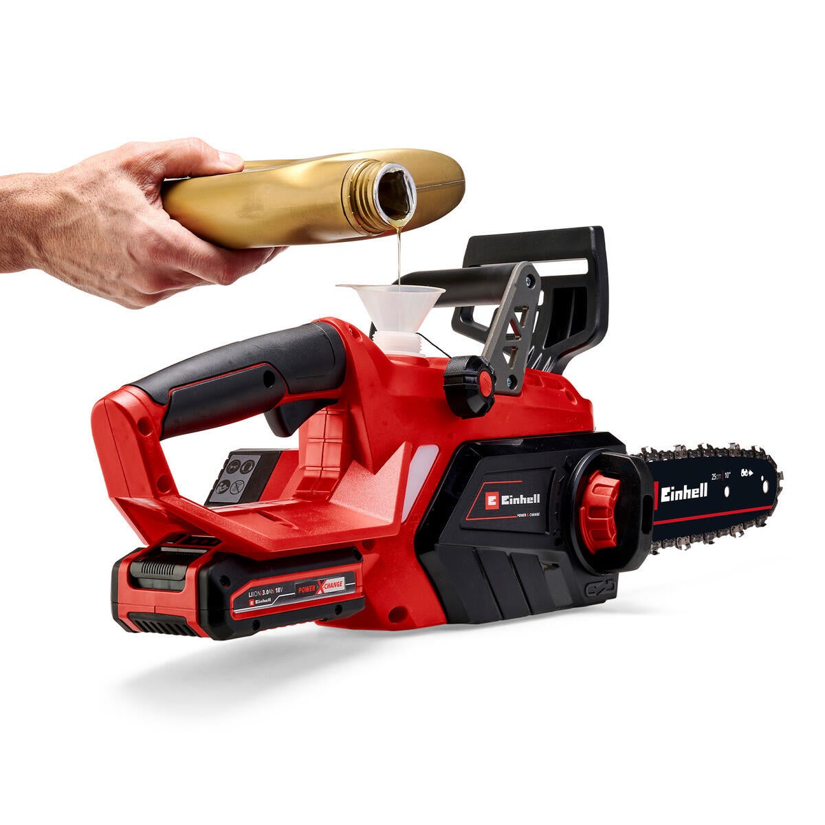 Motosega a batteria EINHELL GE-LC 18/25-1 Li Kit Power X-Change 3Ah 18V barra da 25 cm, 1 batteria inclusa - 5