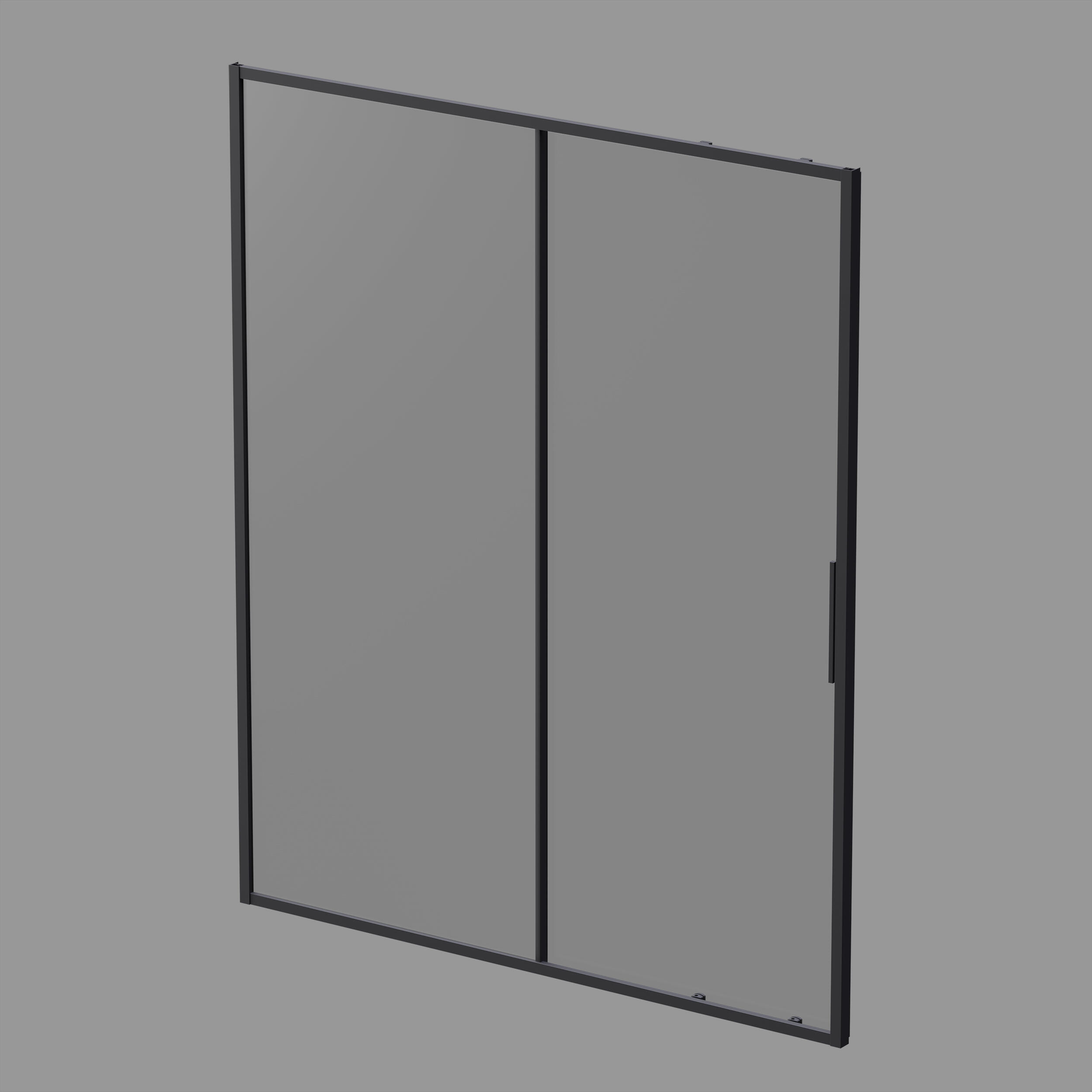 Portas de duche 1 de correr e 1 fixa 170x195 cm transparente e preto Aqua - 2