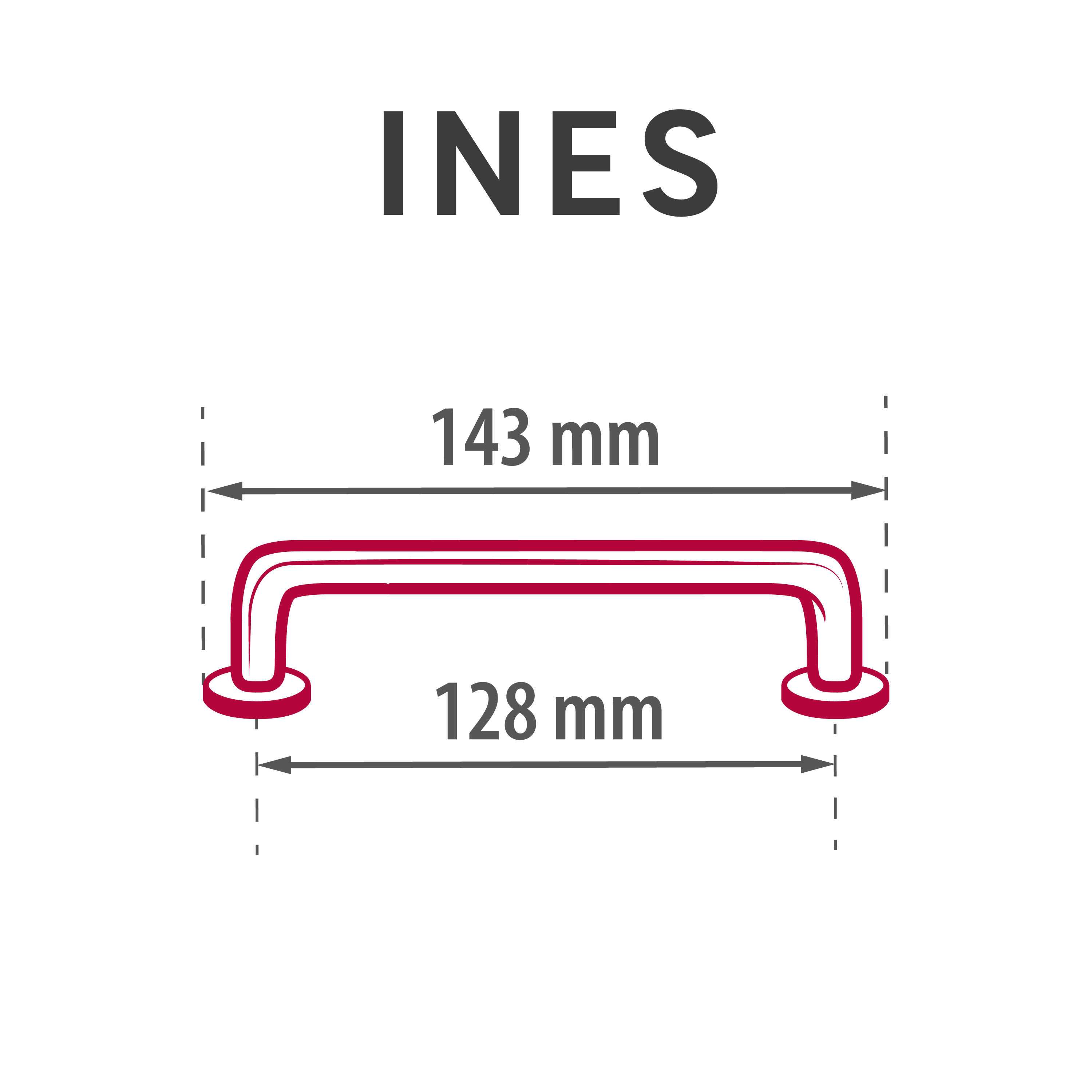 4 Puxadores para móvel asa zamak preto 128 mm Inspire Ines - 5