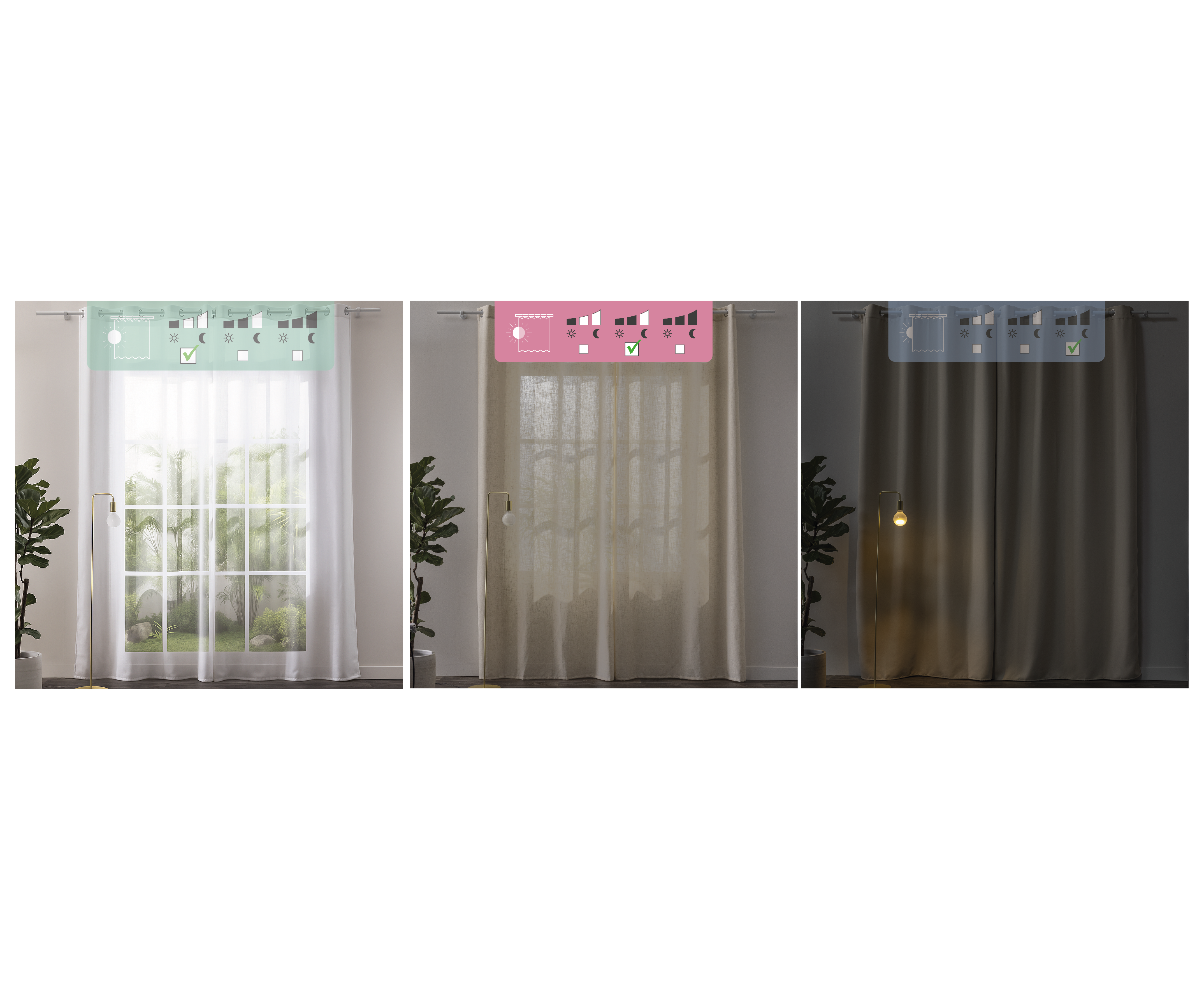 Rideau tamisant, New clarks, bordeaux H.280 x l.140 cm INSPIRE - 9