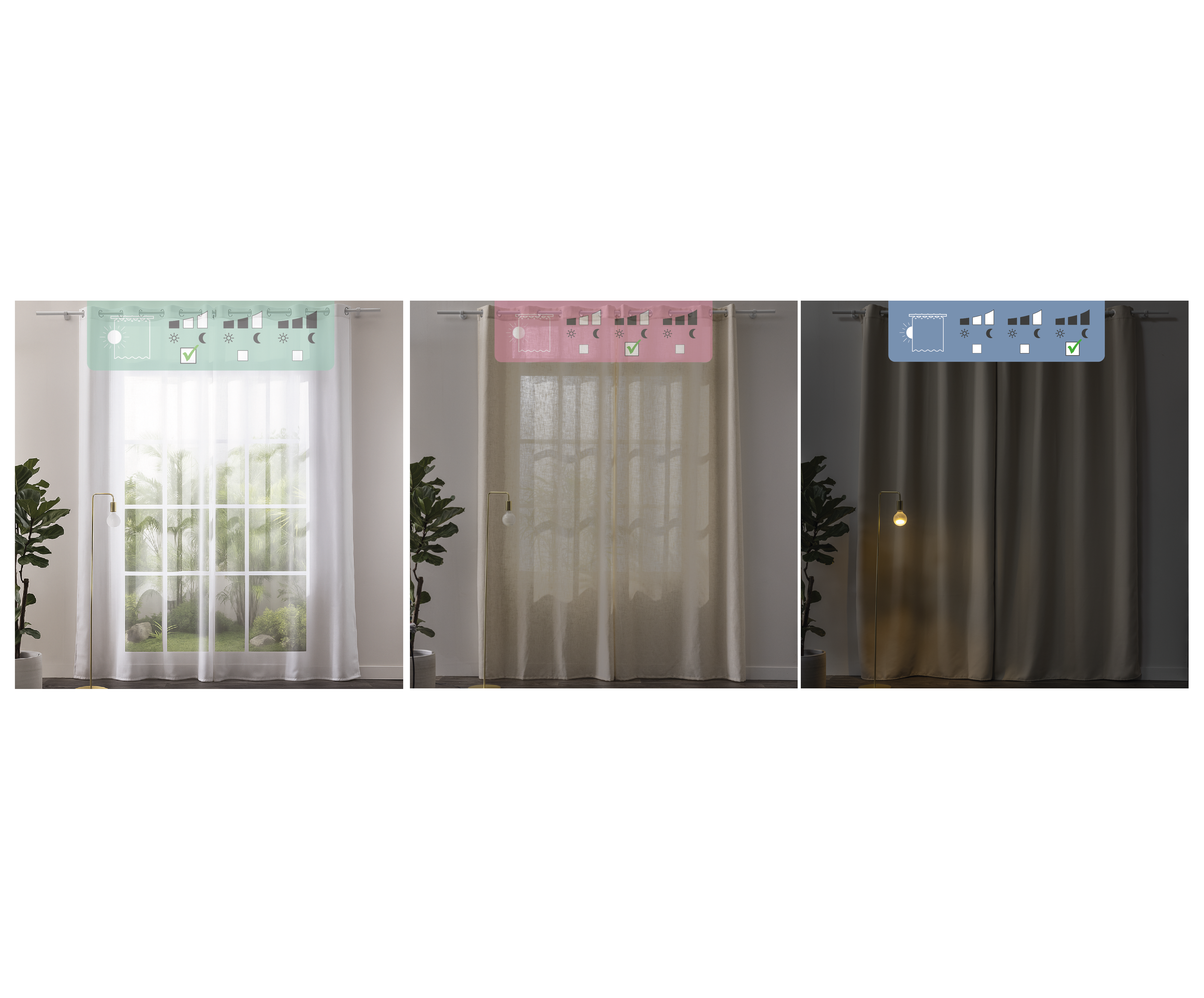 Cortinado ilhós Arel 140x280cm preto Inspire - 9