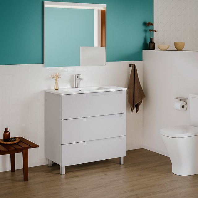 MUEBLE DE BAÑO CON LAVABO ROCA BORNEO GRIS CLARO 60.5X46CM