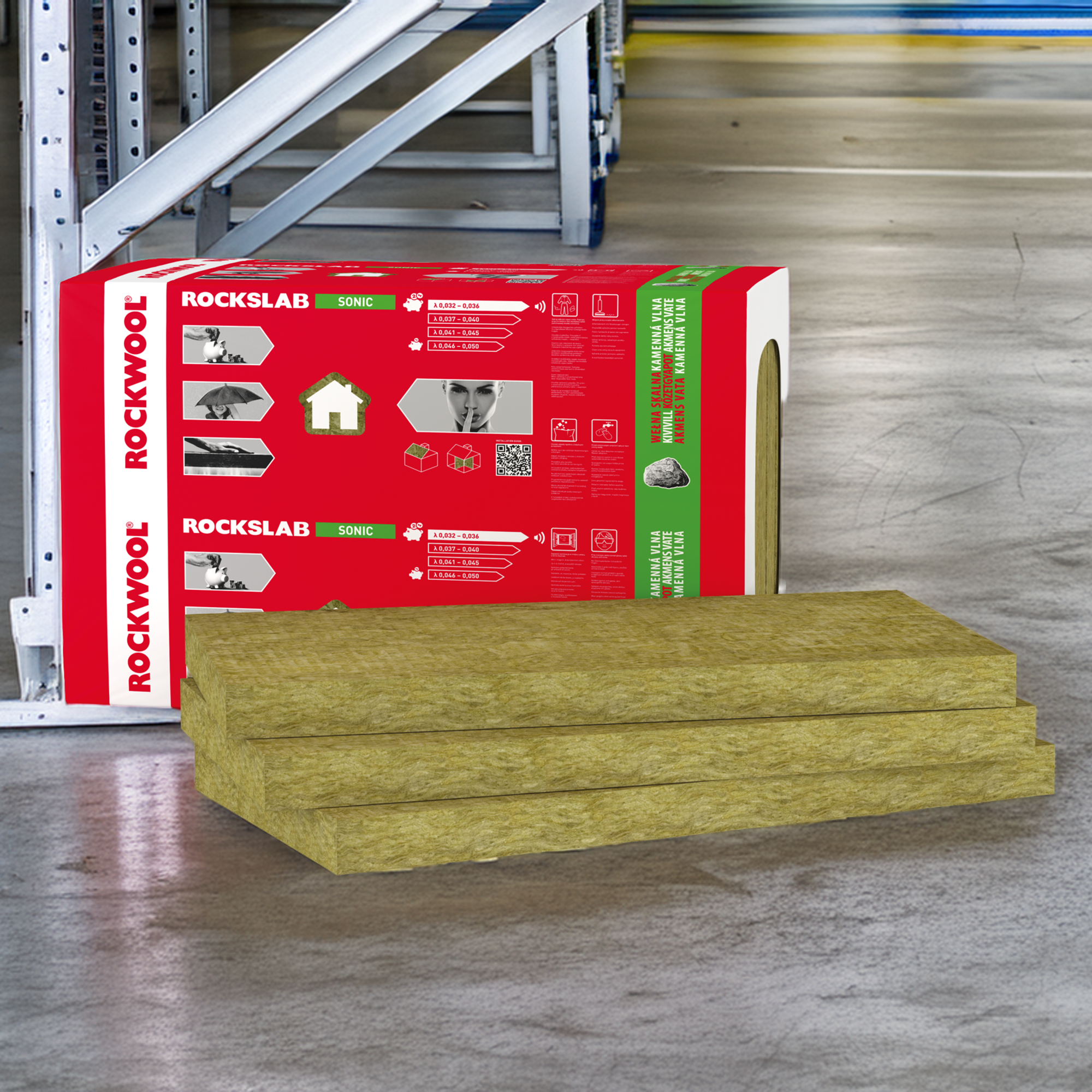 Płyty izolacyjne Rockwool ROCKSLAB Sonic.