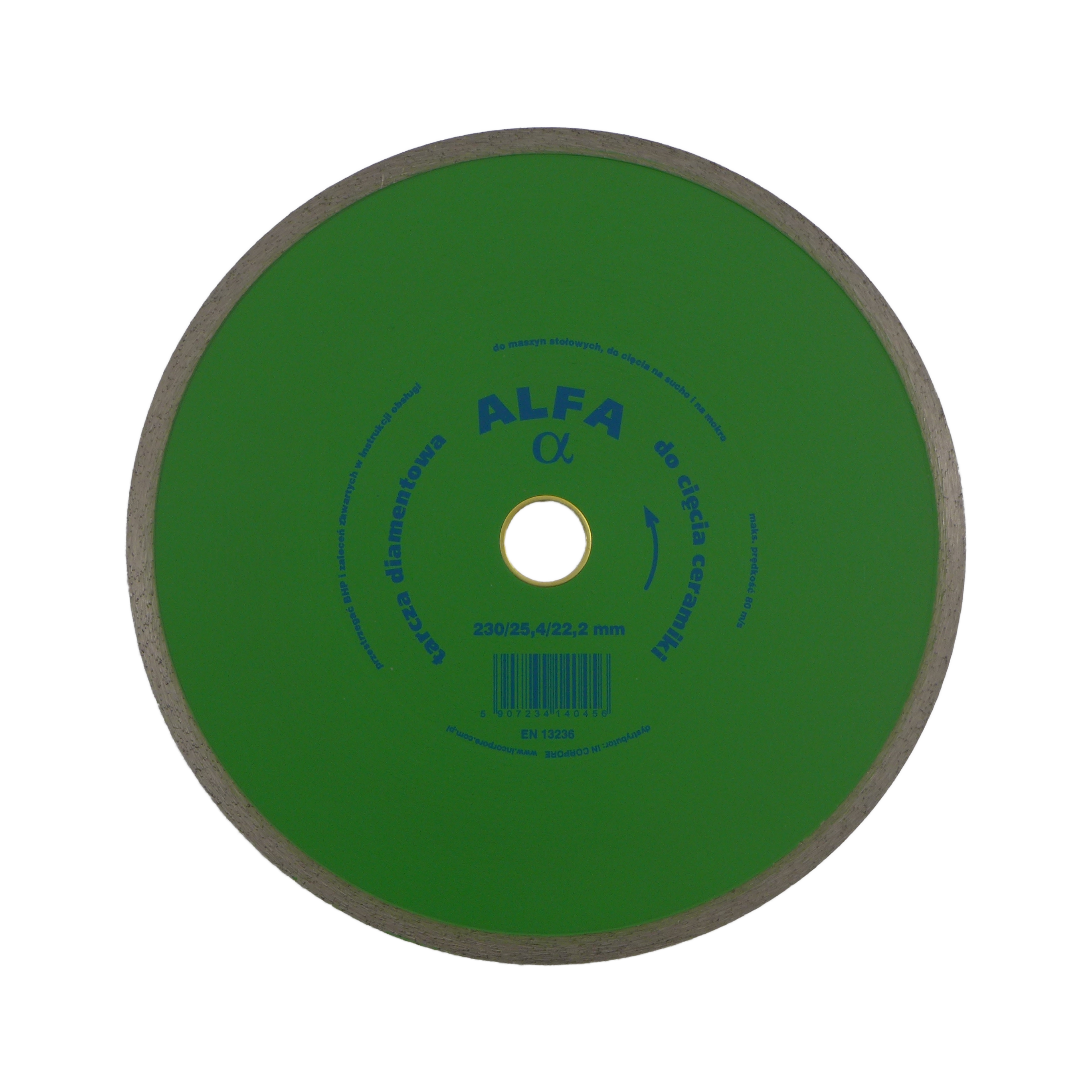 Tarcza diamentowa ALFA 230x25,4x22,2mm do ceramiki IN CORPORE