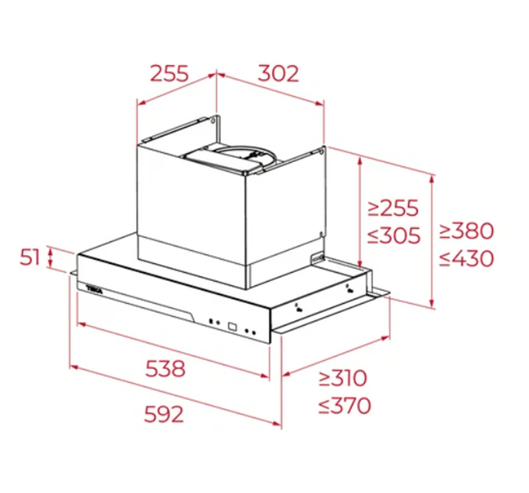 Exaustor de móvel 746 m³/h 64x39.5cm cinza Teka 113110002 - 6