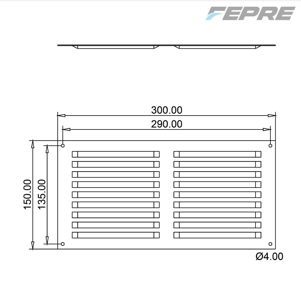 Grelha ventilação 15x30cm s/b com mosqueteira lacado branco - 4