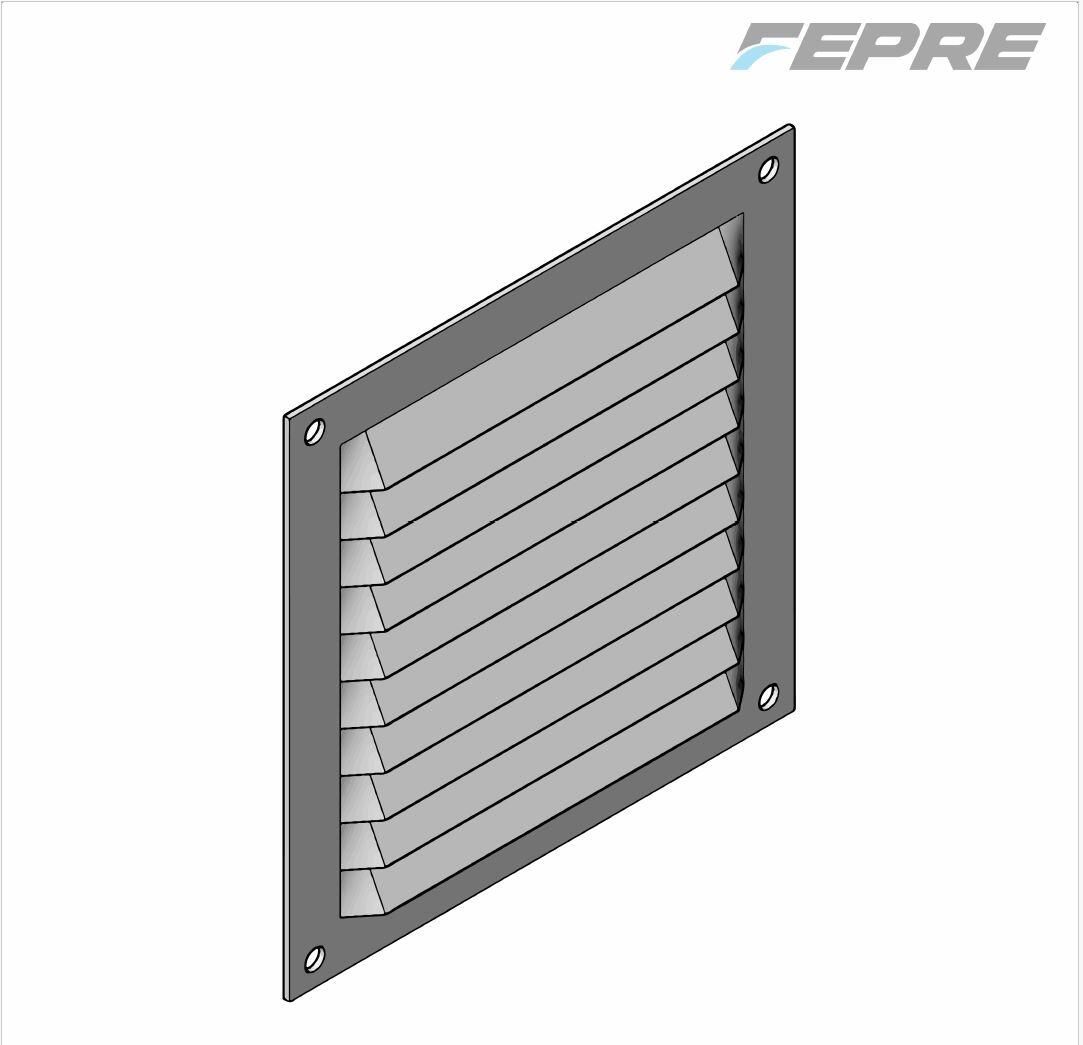 Grelha ventilação 10x10cm s/b com mosqueteira lacado branco - 2