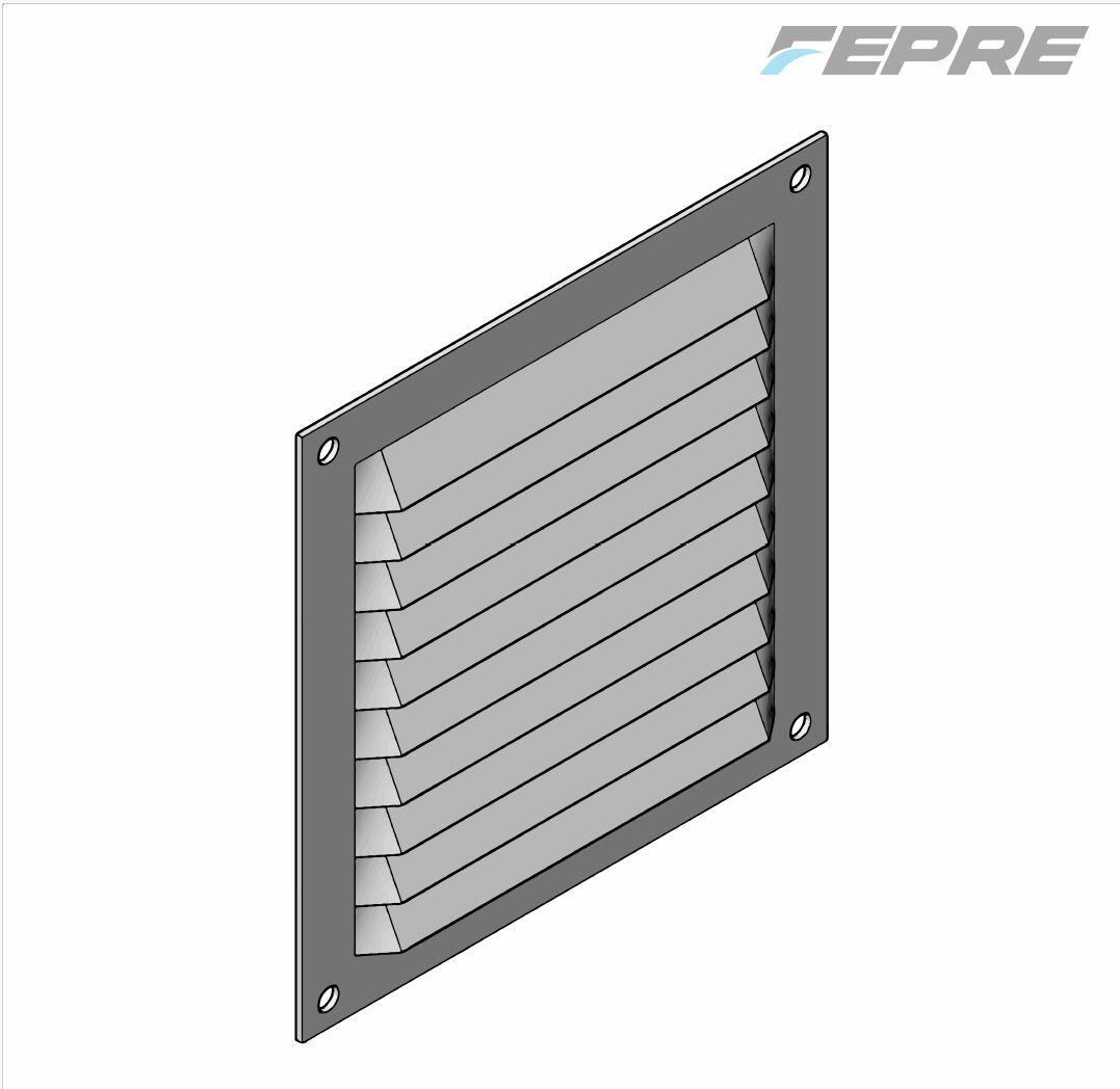 Grelha VENTILAÇÃO 10X10CM S/B ALUMÍNIO 0.6 LACADO BRANCO - 4