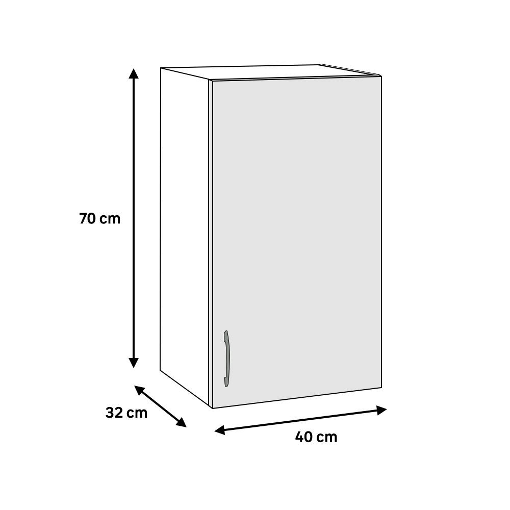 Mueble alto de cocina Basic blanco 1 puerta 40 cm - 2