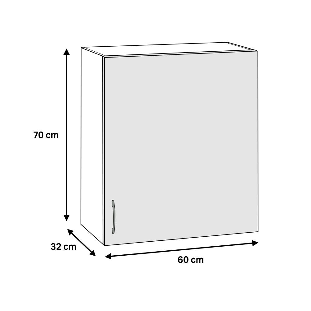 Mueble alto de cocina Basic blanco mate 1 puerta Alt 70 x An 60 cm - 2