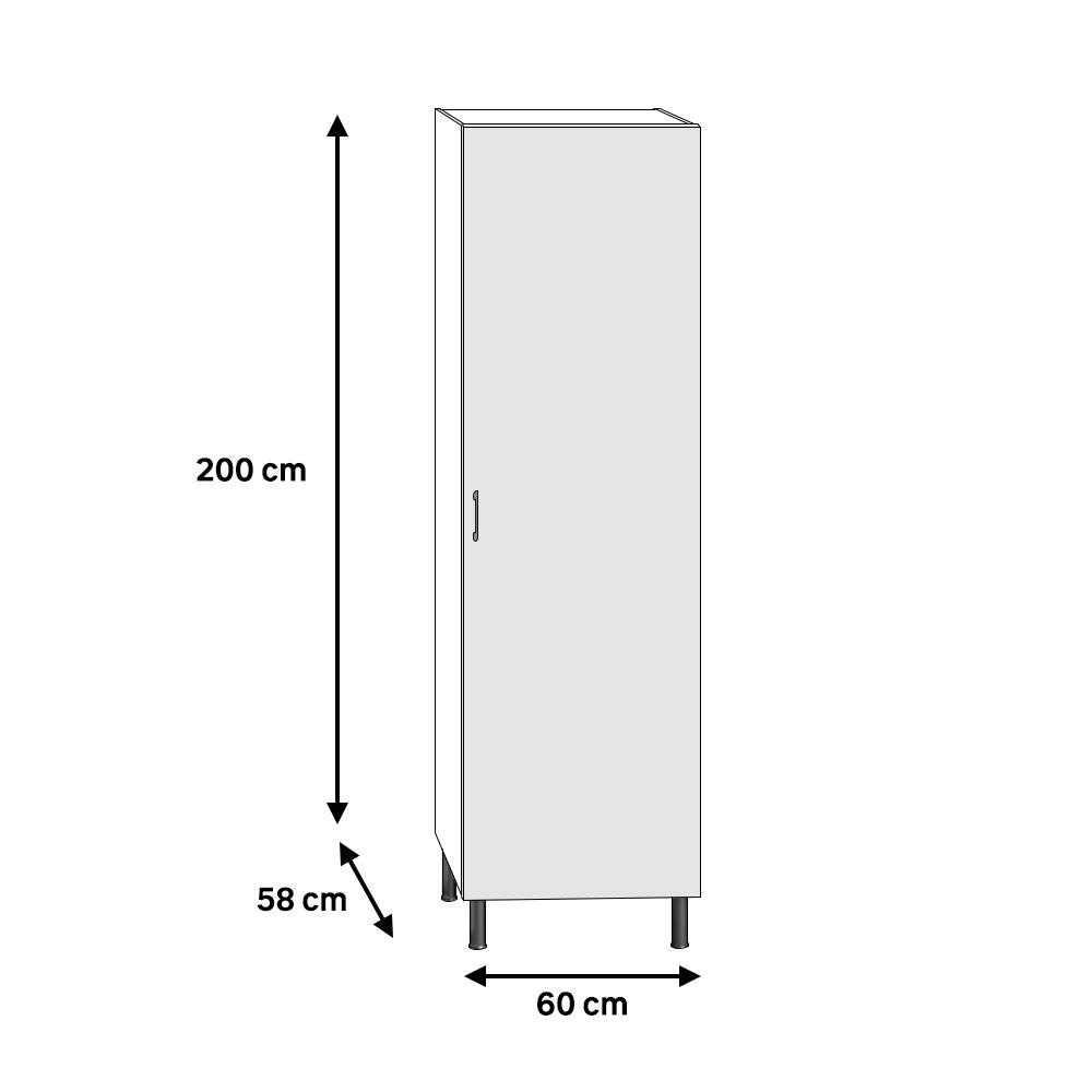 Mueble columna de cocina Basic blanco mate 1 puerta Alt 200 x An 60 - 2