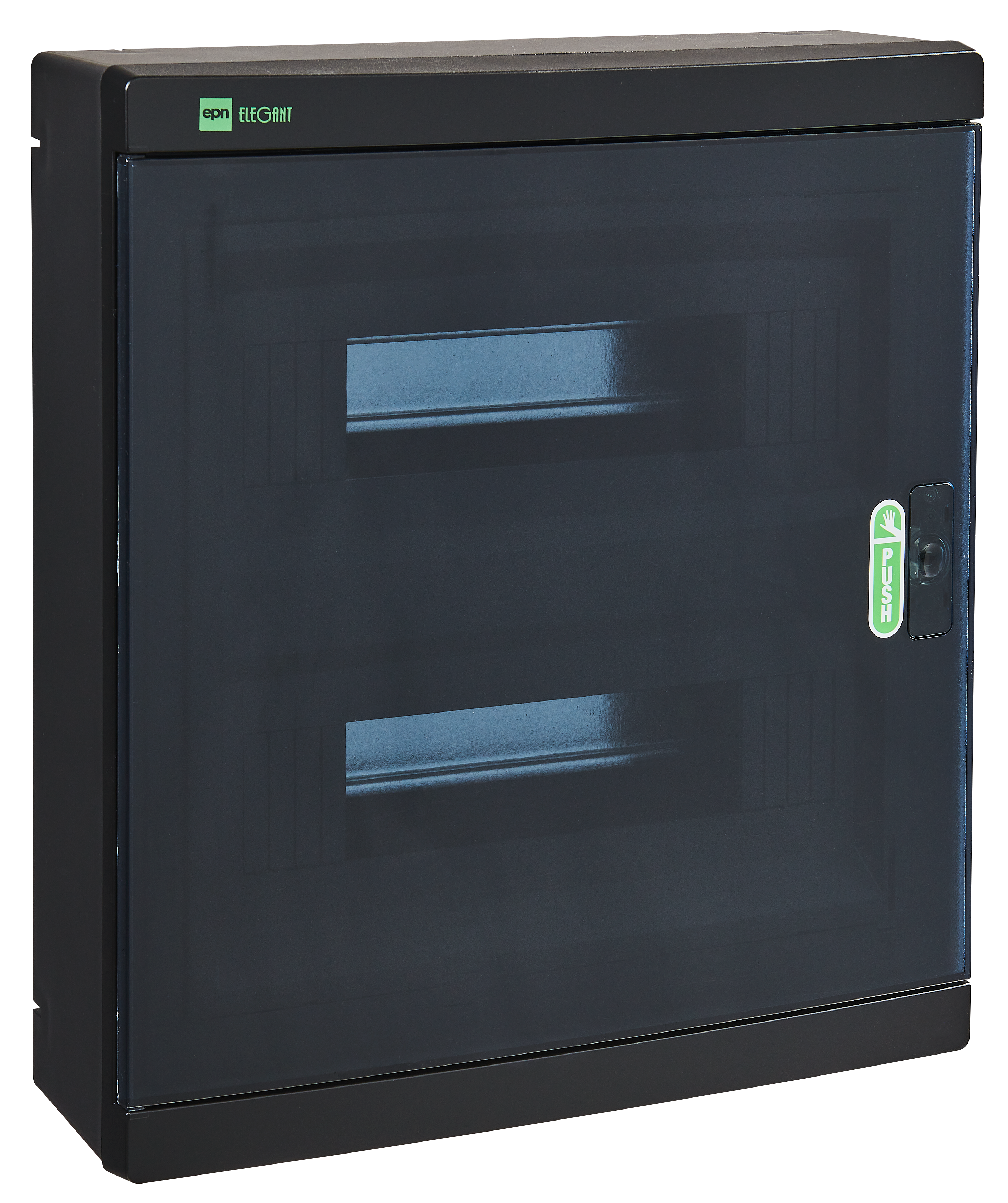 Rozdzielnica natynkowa Elegant czarna 2 x 12 IP40 Elektro-Plast