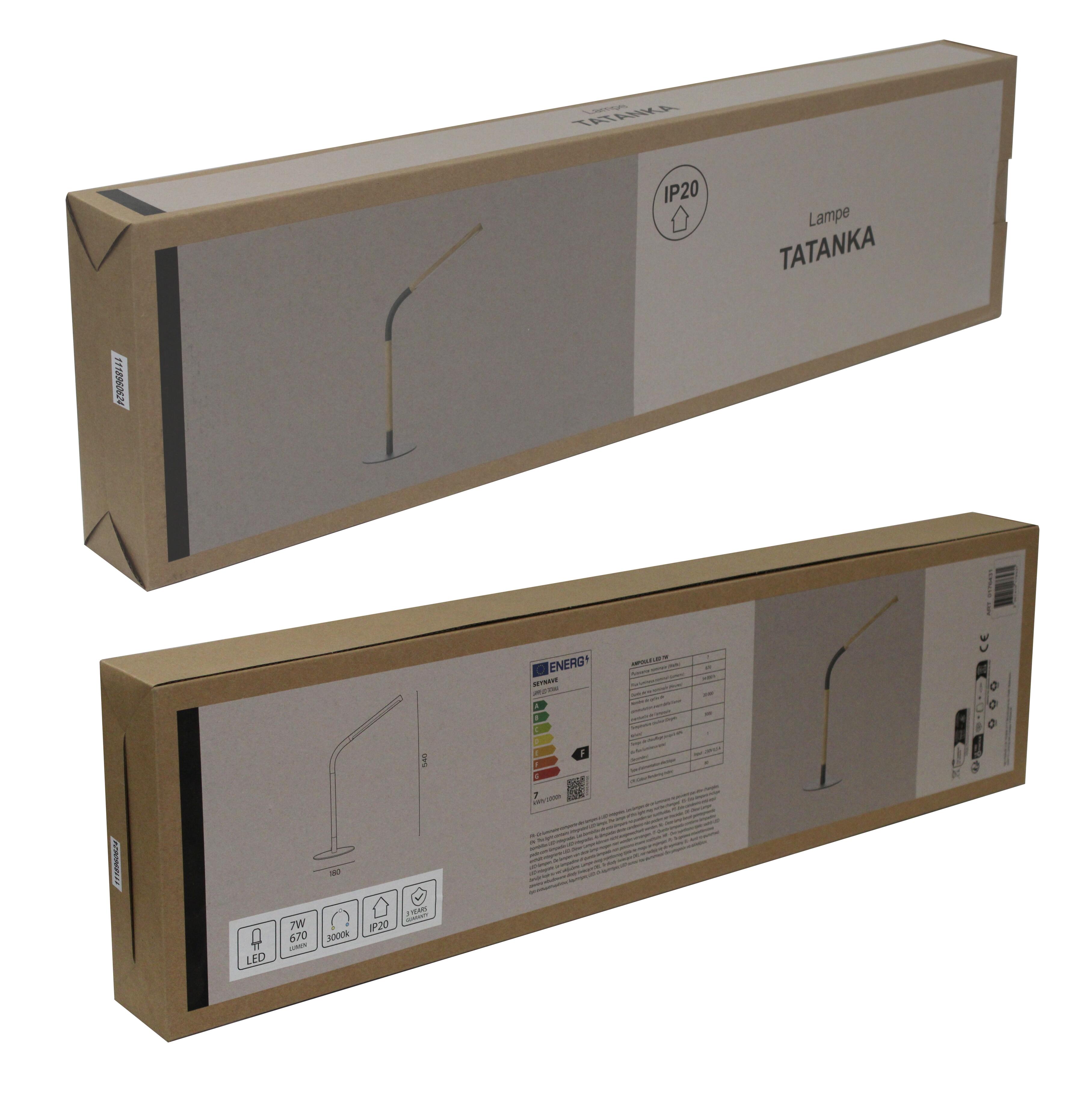 Flexo para escritorio LED Tatanka SEYNAVE con estructura de hierro negro luz cálida 3000K alimentación a red - 4