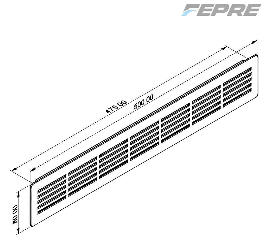 Rejilla de aluminio decorativa empotrable blanco 6.6x48x1,5 cm - 3