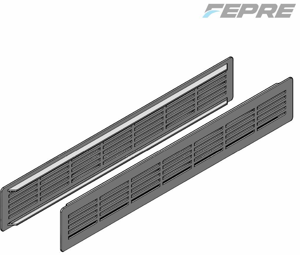 Rejilla de aluminio decorativa empotrable blanco 6.6x48x1,5 cm - 2