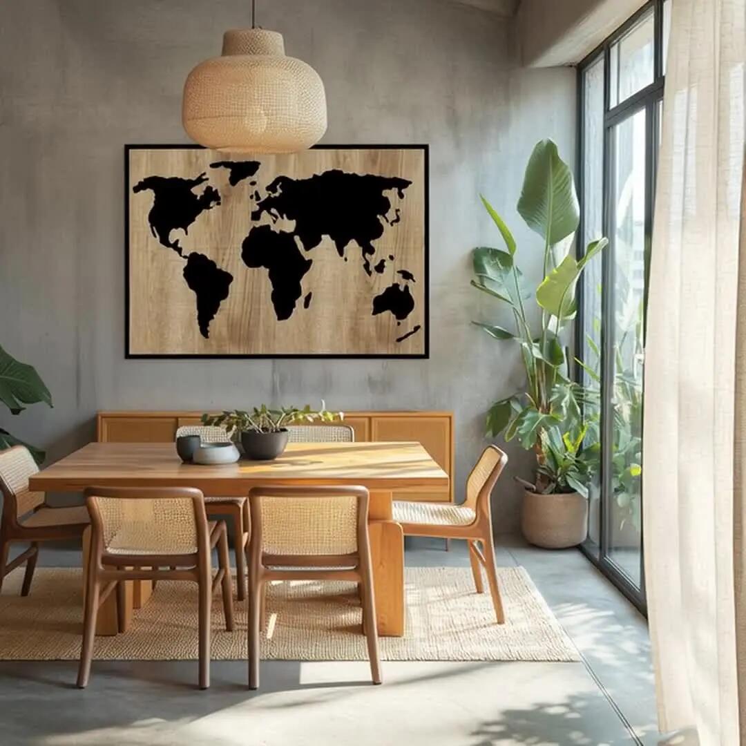 Obraz 3D Mapa Świata 102 x 70.5 cm - 2