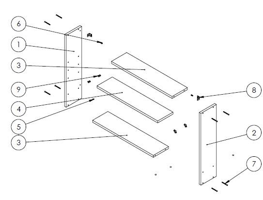 Etagère murale Eleki effet bois, H.58 x L.60 cm x P.14.5 cm, Ep.1.6 cm - 10