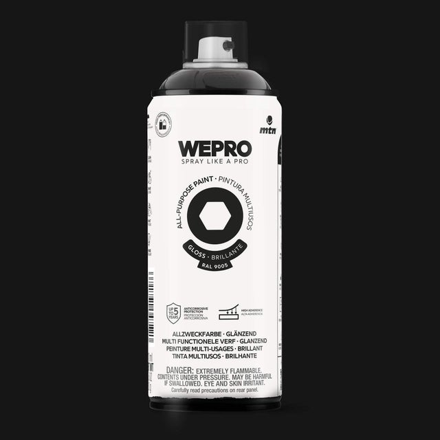 Spray WEPRO MTN brillante ral-9005 400ml negro cosmos
