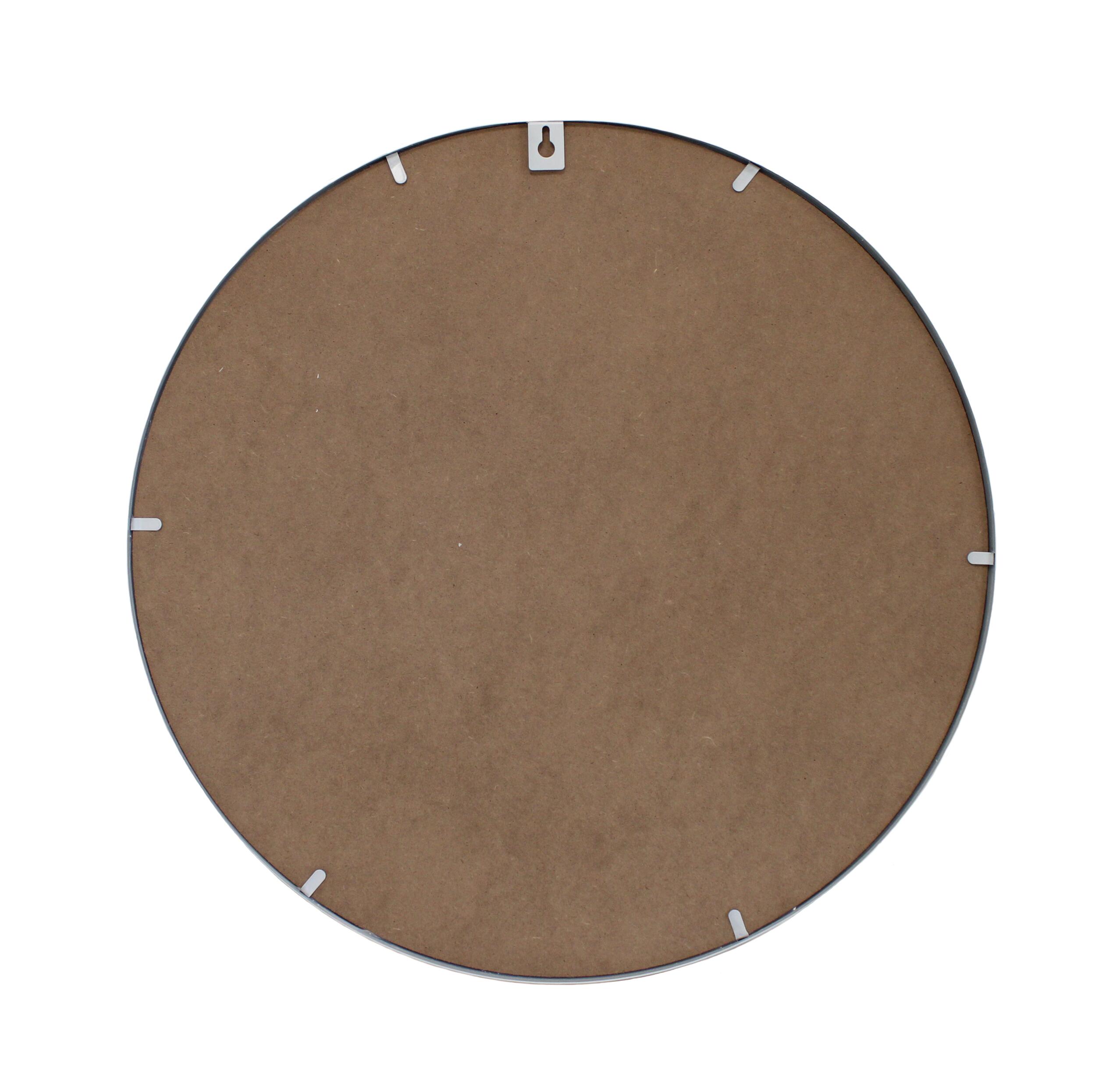 Espejo enmarcado para pared redondo Circle metal negro mate  de 50 cm de diámetro. Apto para baños. - 4