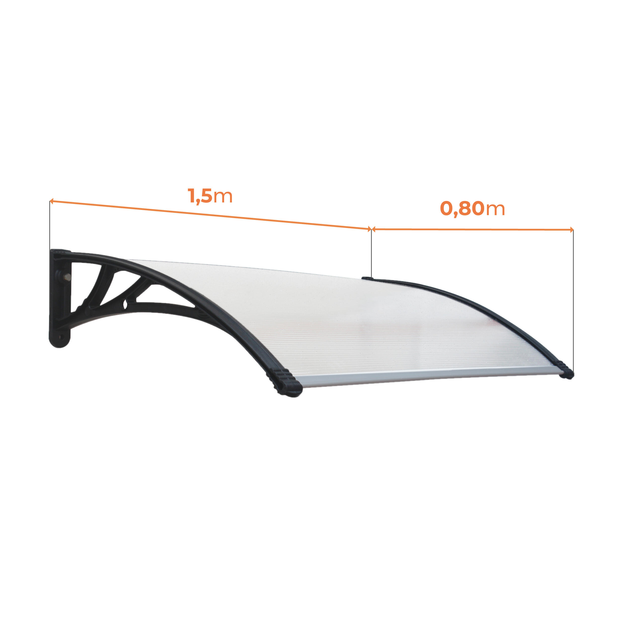 Marquise de Policarbonato Easy Black de 150x80 cm SMARTSUN - 5