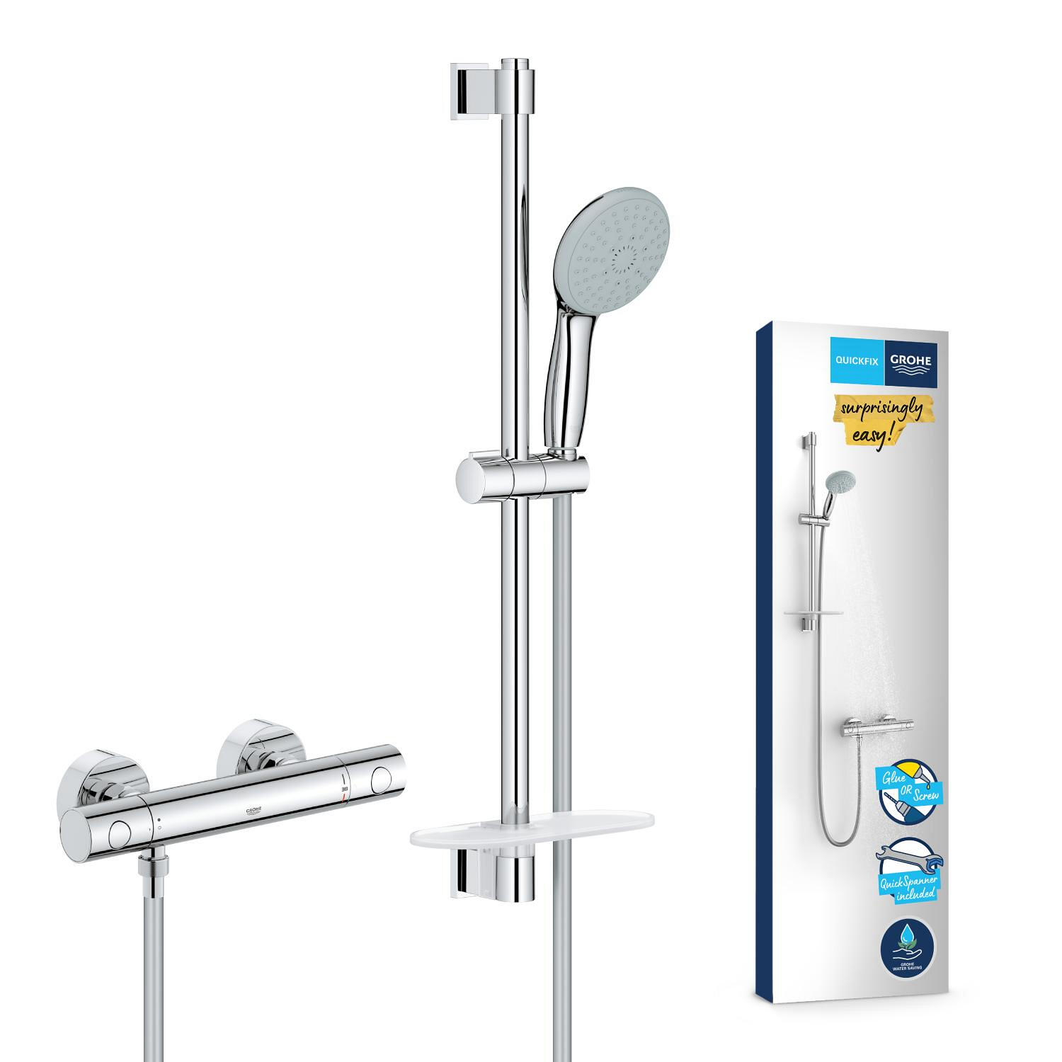 Columna de ducha termostática grohe start clova cromo