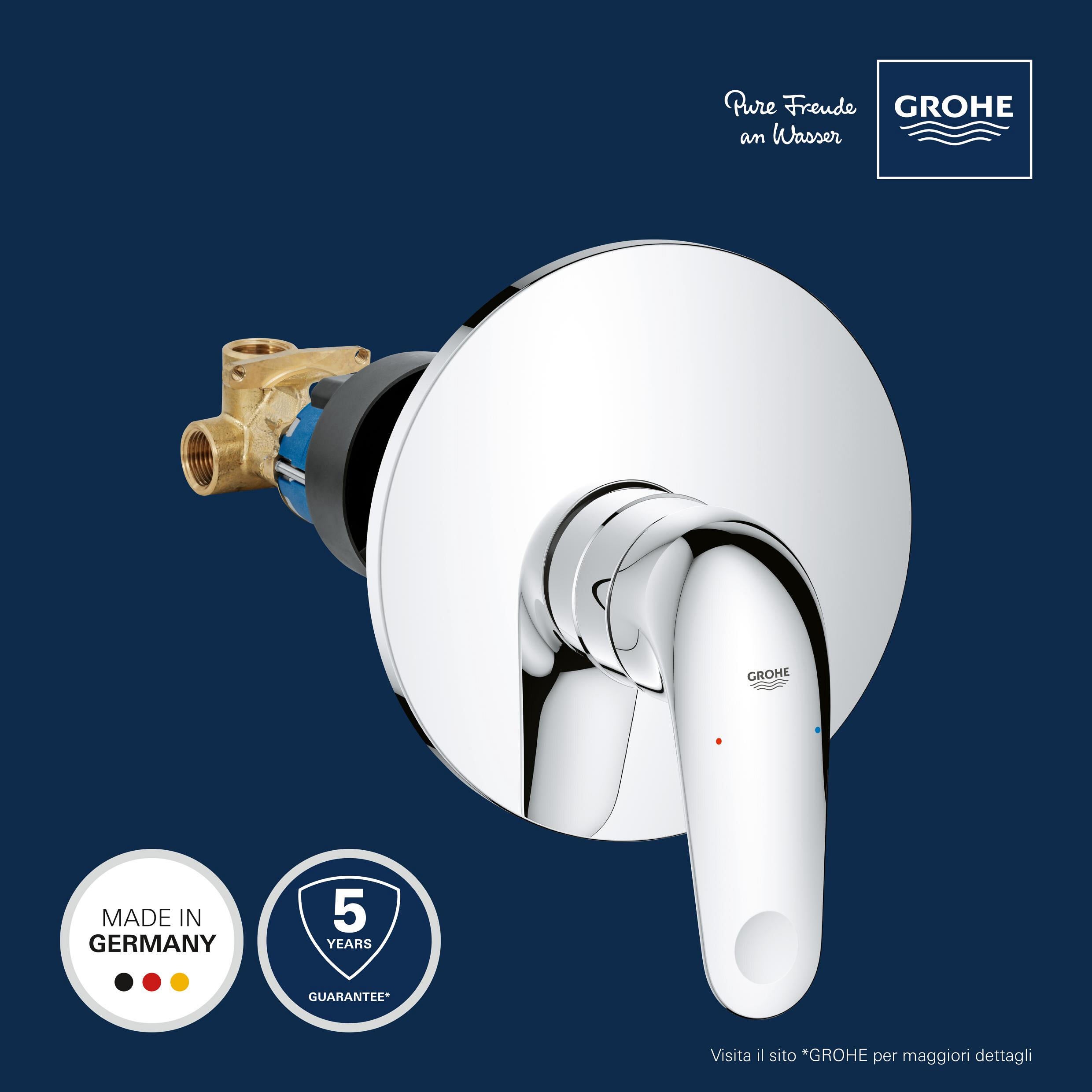 Rubinetto per doccia getto laminare cristallino ad incasso monocomando Swift cromo lucido GROHE - 3