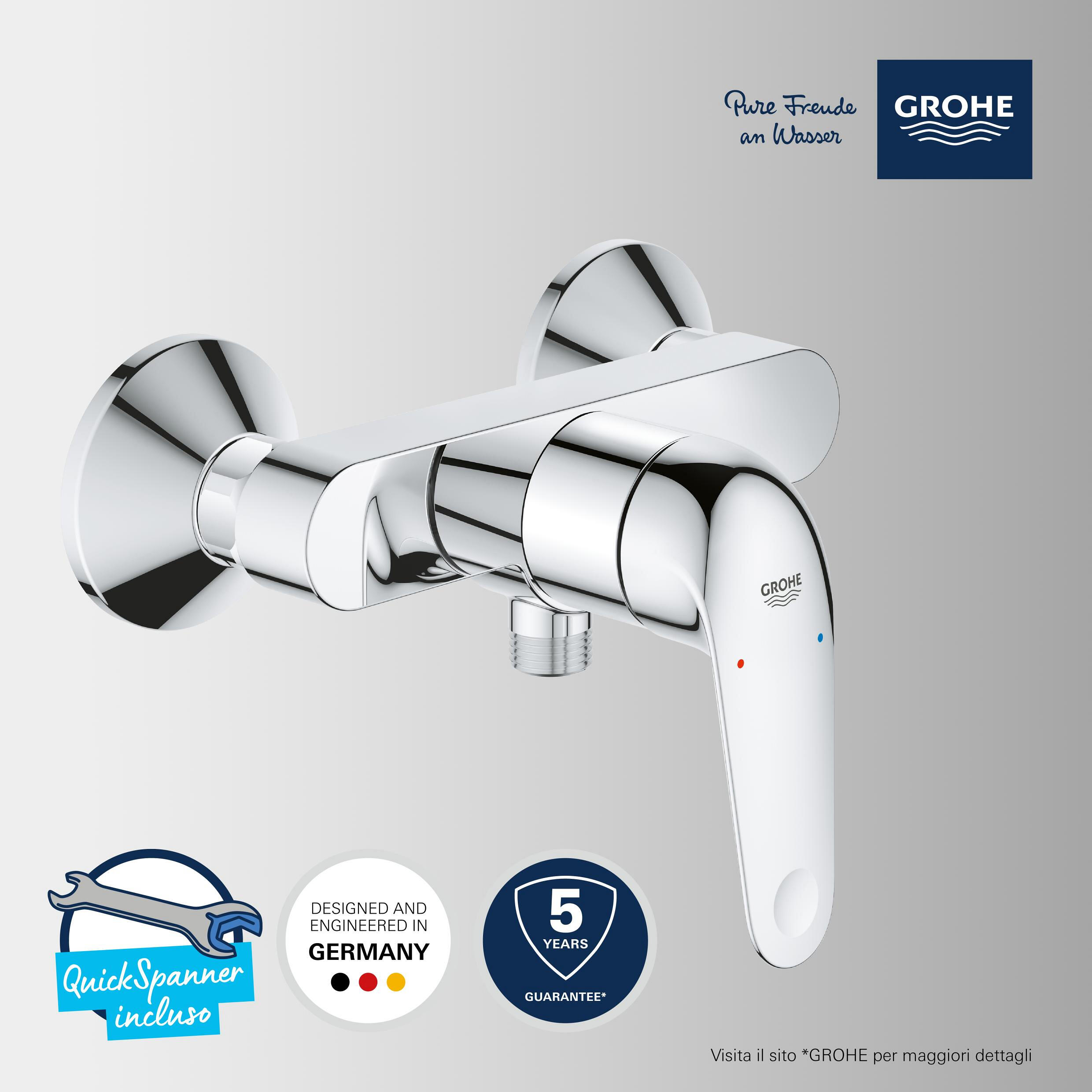 Rubinetto per doccia getto laminare cristallino monocomando Swift cromo lucido GROHE - 12