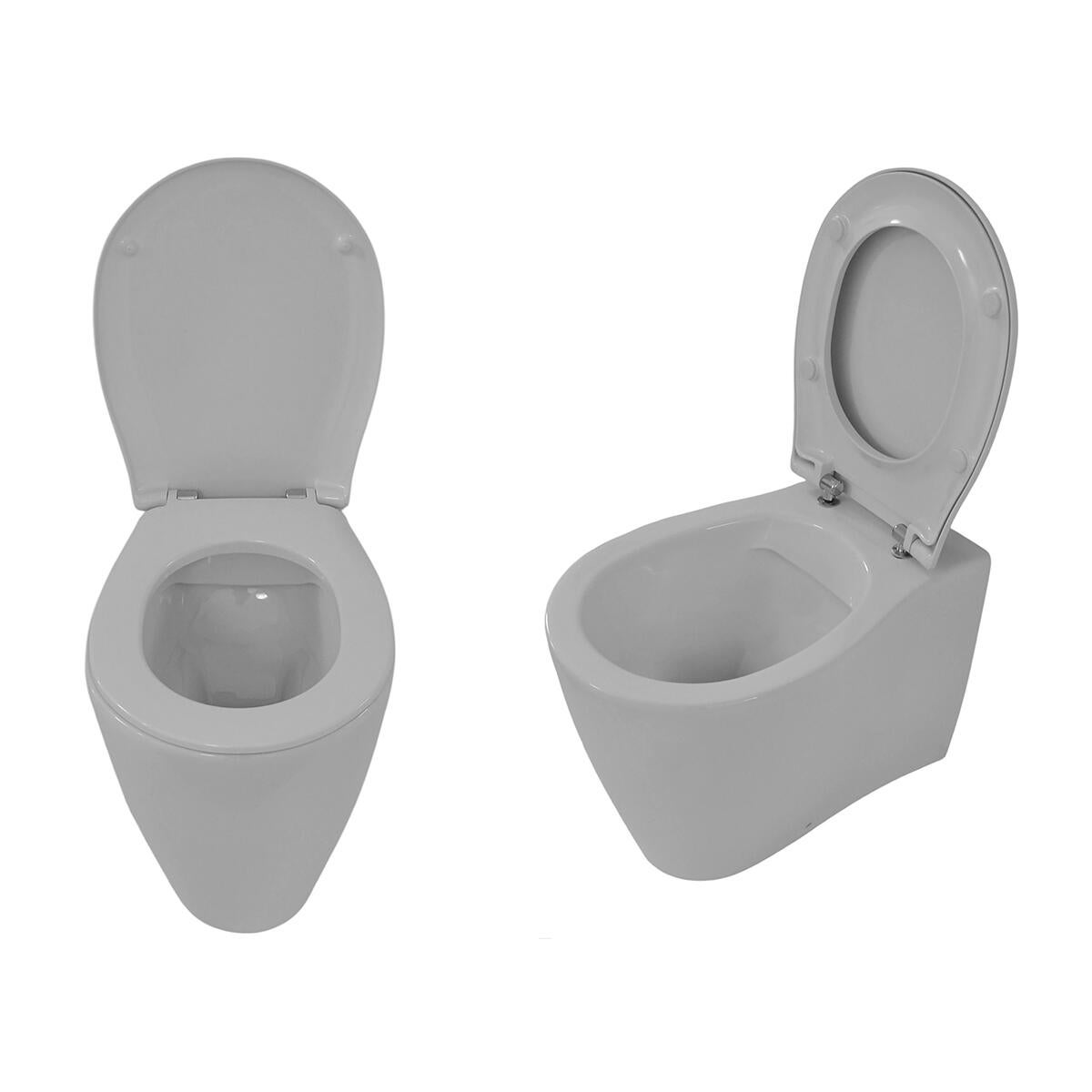 Vaso WC filomuro OLYMPIA CERAMICA soft, sedile incluso P 54 x L 37 x H 42 cm bianco - 7