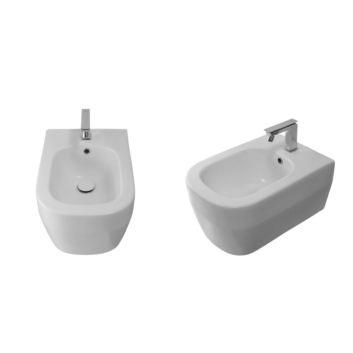 Bidet sospeso bianco lucido tutto evo + kit di fissaggio OLYMPIA CERAMICA L 36 x H 42 x P 53 cm - 4