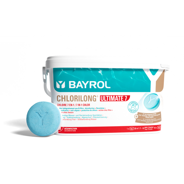 Traitement chlore 7 fonctions BAYROL Chlorilong Ultimate7, galet 300 g, 4.8 kg