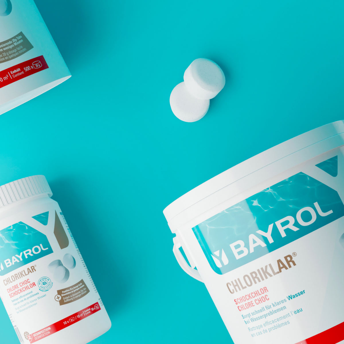 Chlore choc piscine BAYROL Chloriklar, pastille 20g, 1 kg - 2