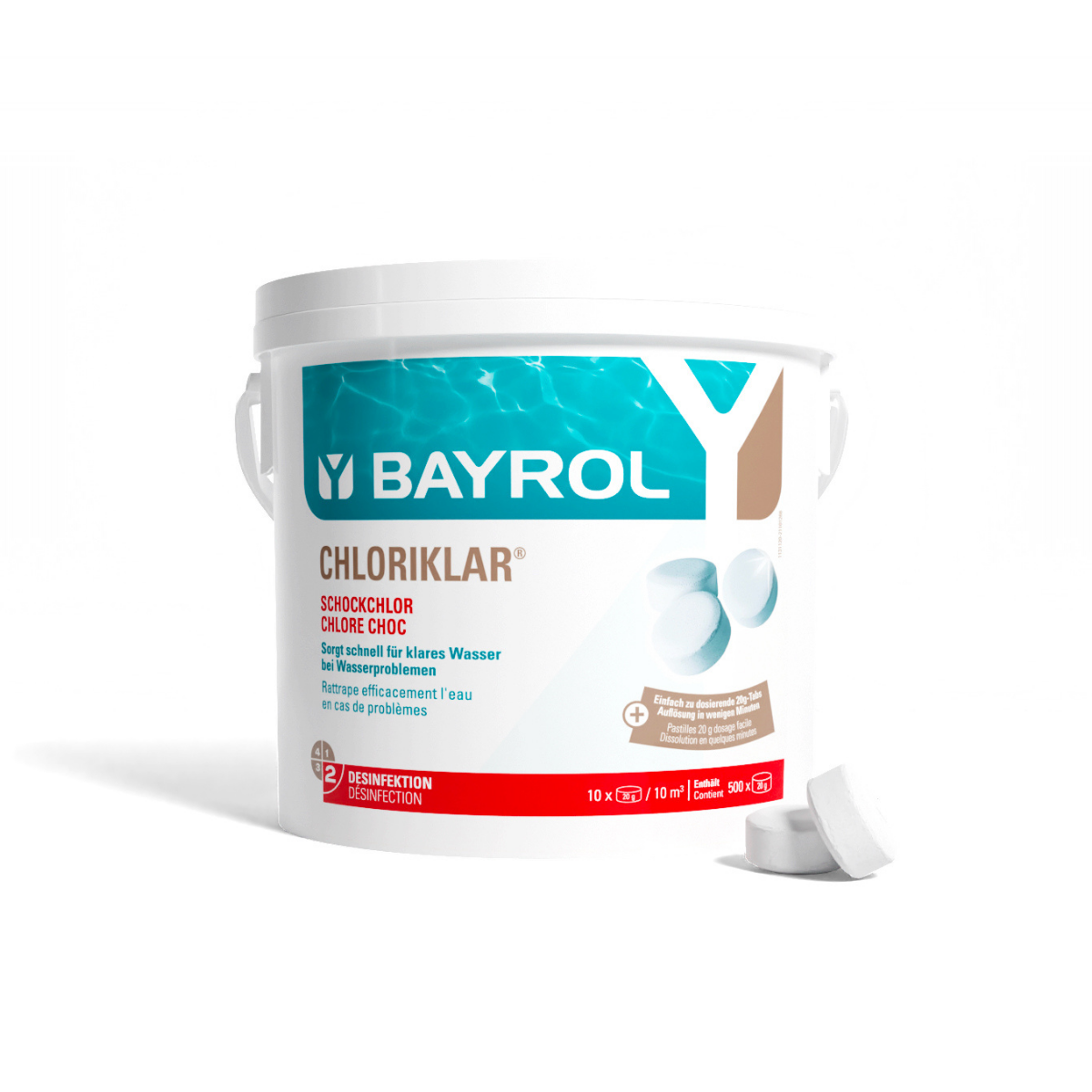 Chlore choc piscine BAYROL Chloriklar, pastille 20g, 5 kg - 2