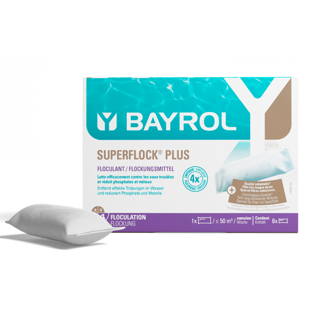 Cartouche floculant piscine BAYROL Superflock, 1 kg