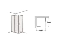 MAMPARA DE DUCHA ANGULAR CORREDERA ROCA VICTORIA PLUS 80cm NEGRA - 4