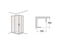 MAMPARA DE DUCHA ANGULAR CORREDERA ROCA VICTORIA PLUS 70cm. NEGRA - 4