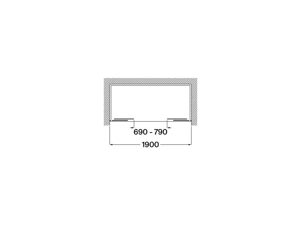 MAMPARA DE DUCHA FRONTAL 190cm. 2 PUERTAS VICTORIA PLUS PLATA - 5