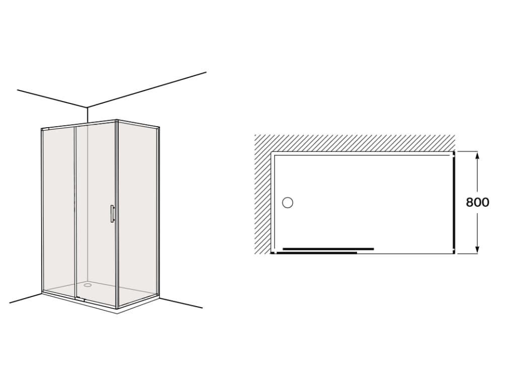 MAMPARA DE DUCHA LATERAL FIJO 80cm. VICTORIA PLUS ROCA NEGRA - 3